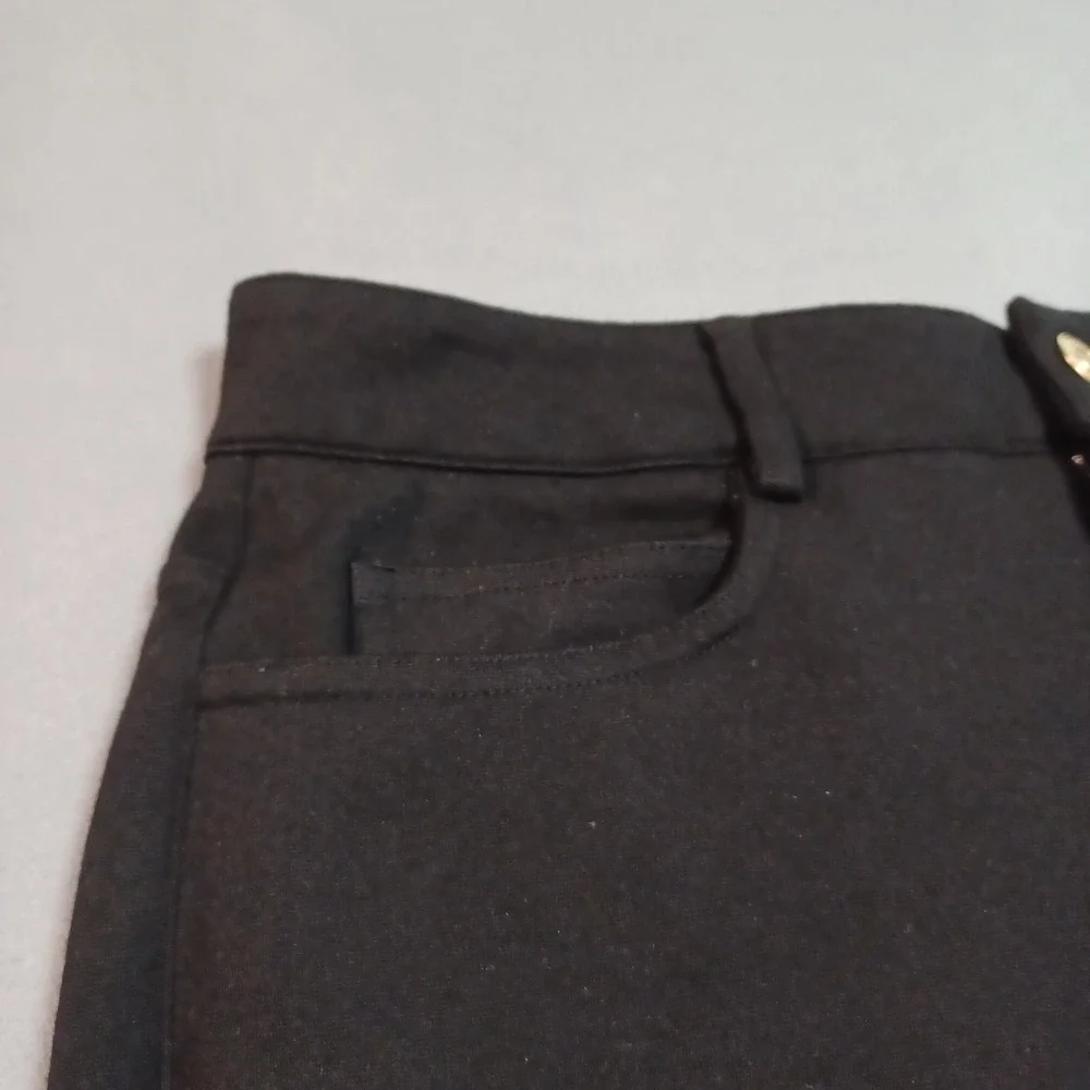 Michael Kors Womens Black Ponte‎ Knit Skinny Pants QF33B01EZT Size S MK Logo